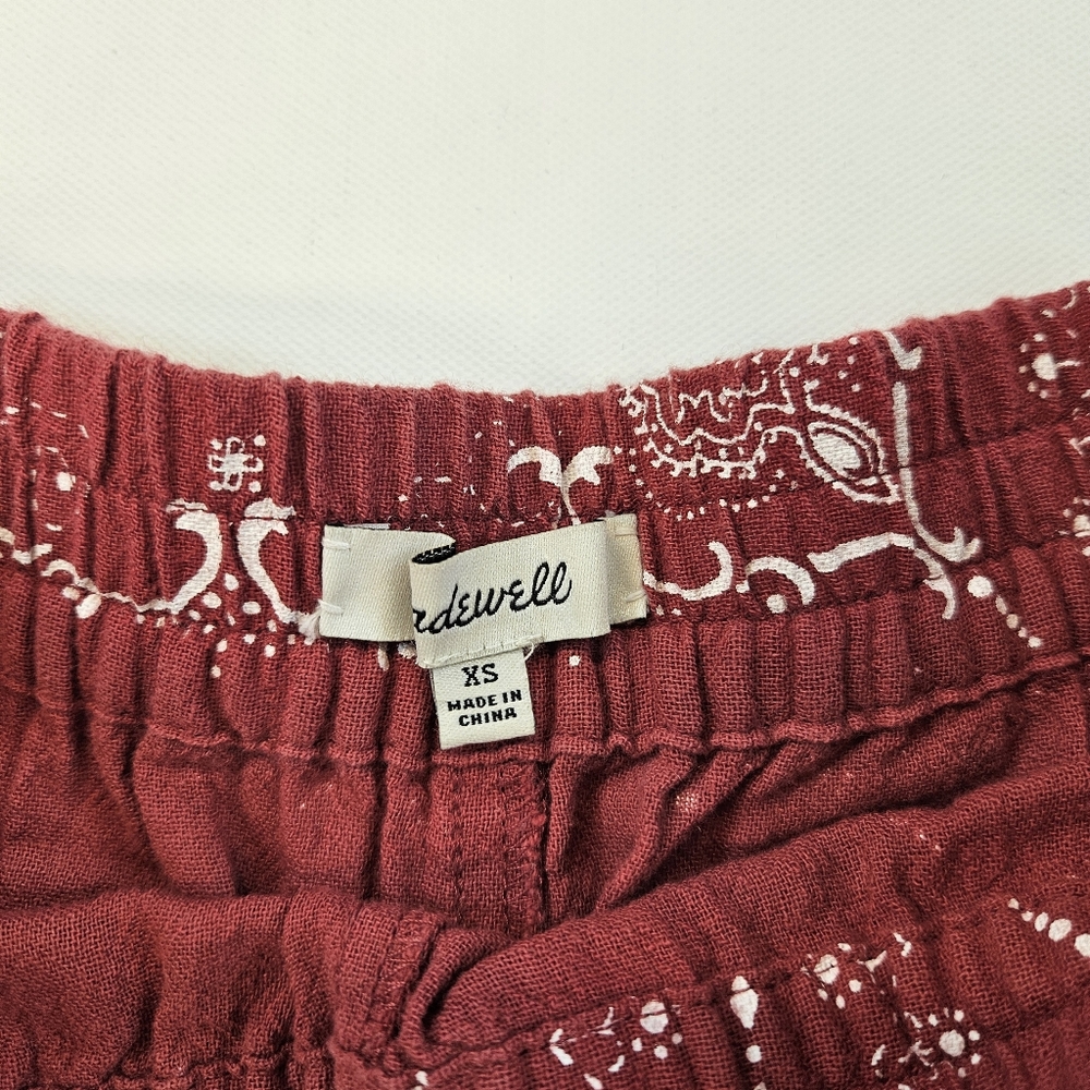 Madewell Oahu Cover-Up Shorts in Vintage Red Bandana Size XS X-Small - Picture 2 of 7